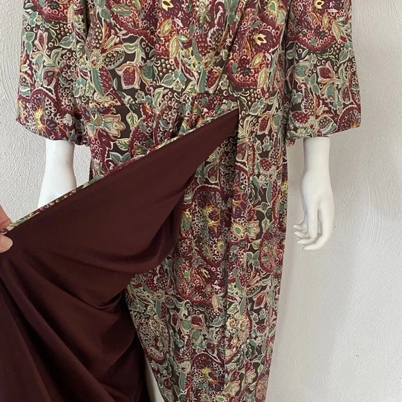 Ralph Lauren Multicolor Paisley Midi Dress Size 16 - Picture 3 of 10